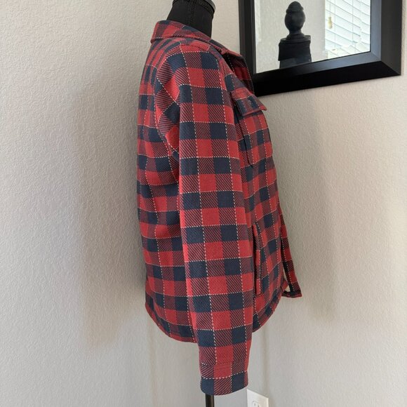 VINTAGE LL BEAN Signature Grunge Sherpa Lined Chamois Plaid Flannel Jacket Small - Picture 5 of 15